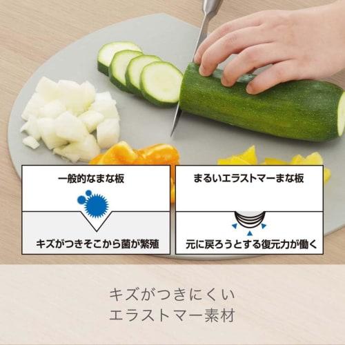 Shinki Synthetic Tombo Round Cutting Board, Wide, Gray, Versatile, Elastomer, Gentle on the Blade, Scratch-Resistant, Hygienic, Ag Antibacterial, Dish