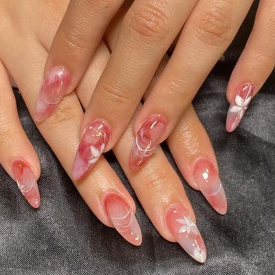 Roter Ahornblatt Falschnagel Tragen Nagellinie Abnehmbarer Nagelpatch Nagelpatch Schmiernagelpatch