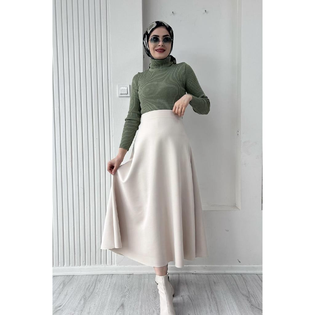 Scuba Hijab Flared Skirt