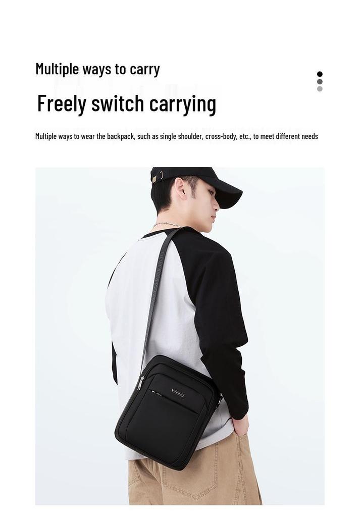 Men's Large Capacity Travel Shoulder Bag - Business and Casual Crossbody with Multiple Compartments