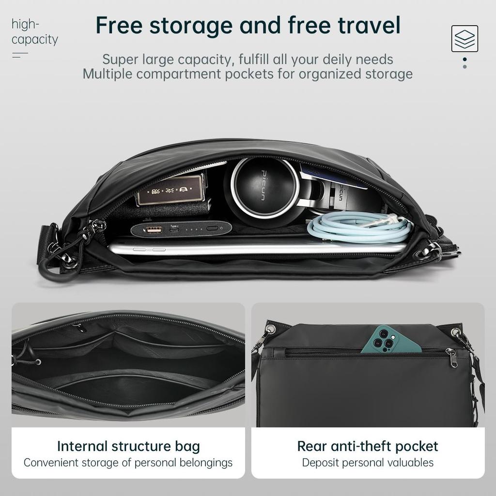 Tigernu Męska torba typu Crossbody 9-calowa torba na tablet Torby na ramię dla mężczyzn Moda Torba z możliwością rozbudowy Torebka Torby na ramię na studia