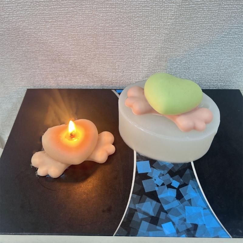 Heart Wing Sculpture Silicone Molds Silicone Soap Molds for Candle Soap Chocolate Molds for Candy Cake Fondant Baking