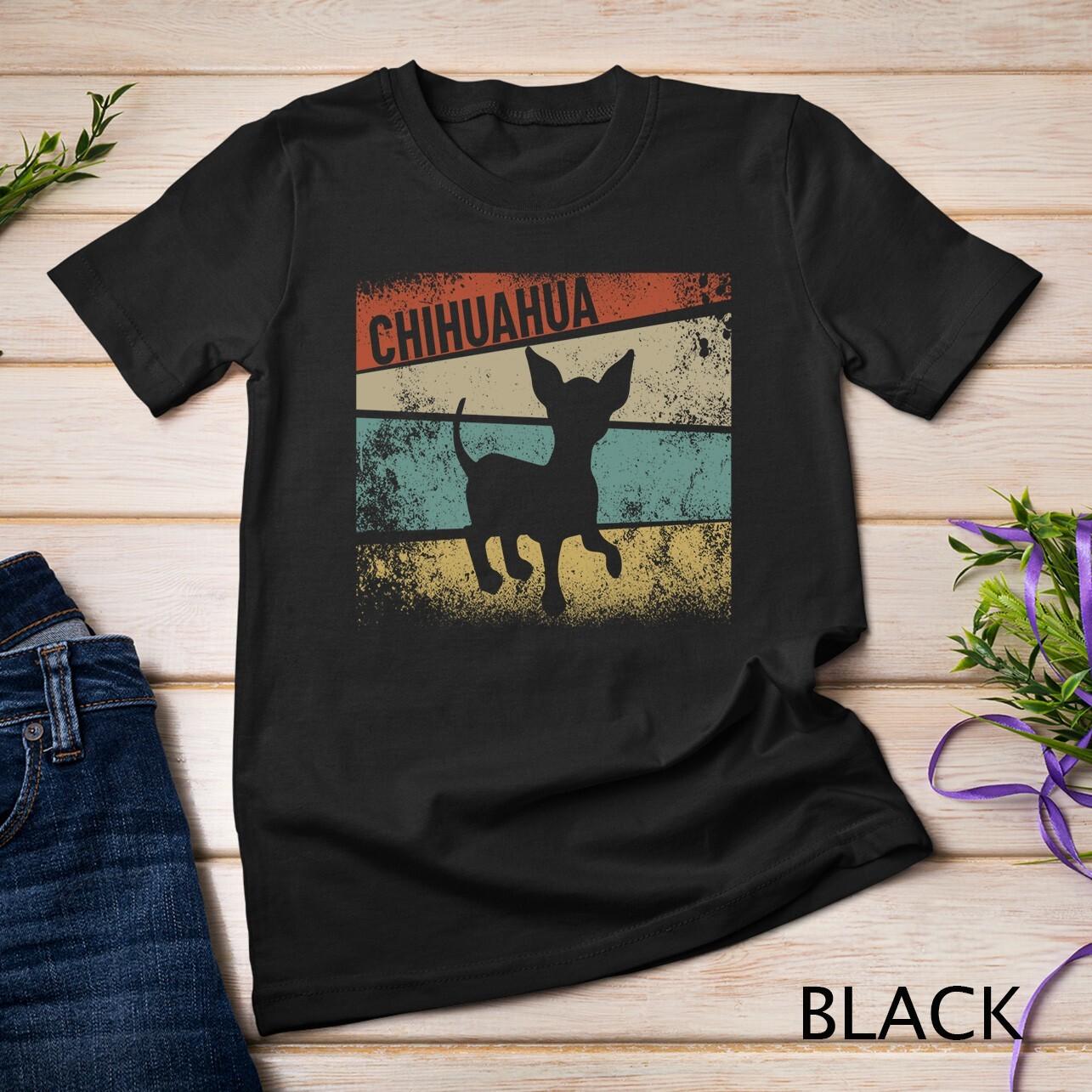 Retro Chihuahua Dog Breed Silhouette Chihuahua Unisex T-Shirt Mens Womens Tees Top S