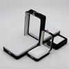 Black Pu Leatherette Bare Stone Box With Buckle Gem Rhinestone Jewelry Storage Naked Container Transparent Window Display