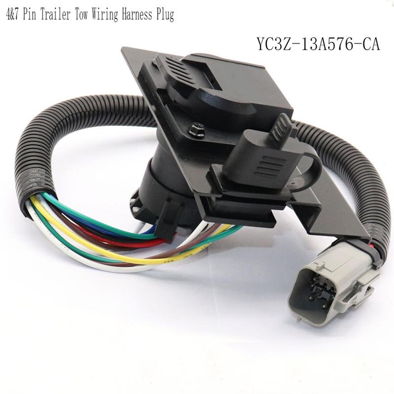 

YC3Z-13A576-CA 4&7 Pin Trailer Tow Wiring Harness Plug For Ford F250 F350 F450 F550 Super Duty 1999-2001