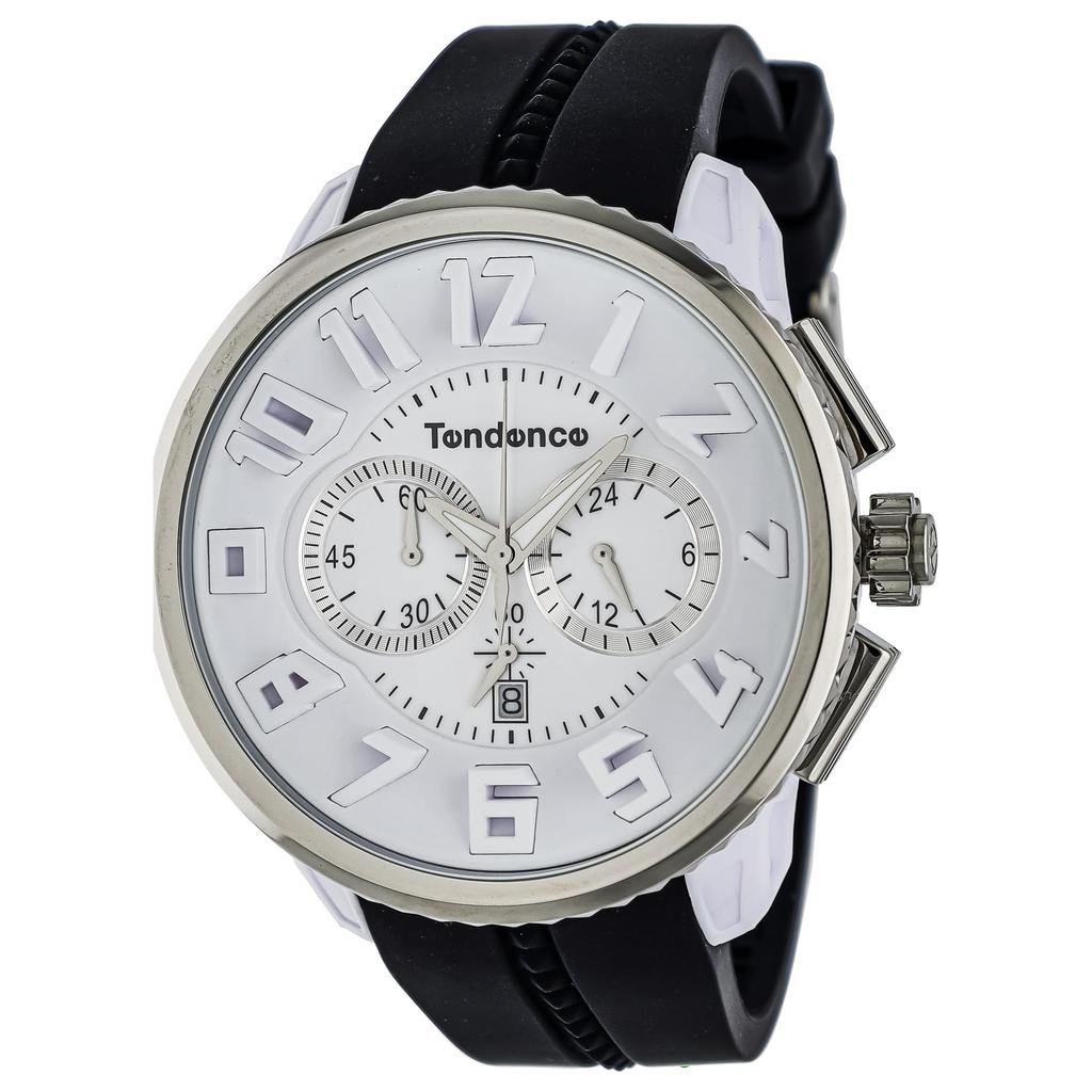 TENDENCE Gulliver Round Chrono Unisex Watch Quartz 10 ATM Water Mineral White Stainless Steel TG036013-BK-AM, Movement, Resistance, Glass, Dial,