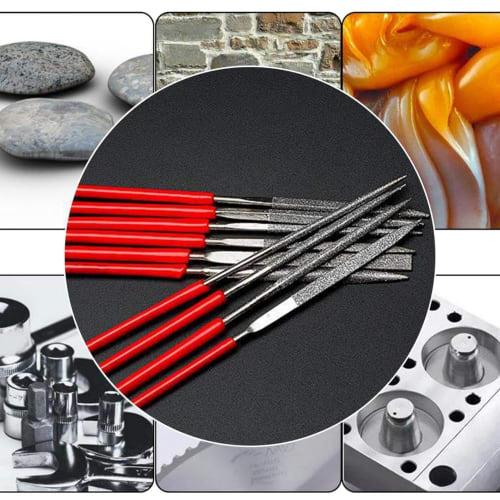 Diamantfeilensatz 10-teilig, 3*140mm, Metallstabfeile, Präzisionsfeile zum Entgraten und Polieren, für Metall, Holz und Eisenarbeiten