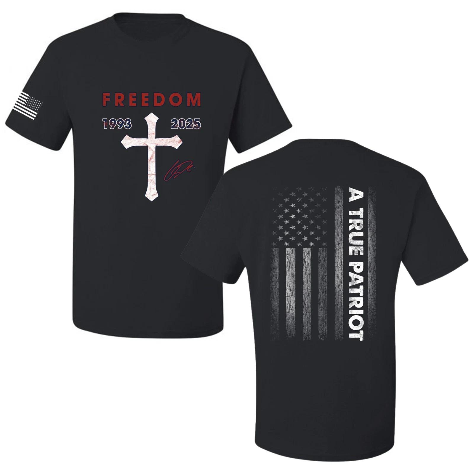 Charlie Kirk Freedom Signature, Rest In Peace Men s T- Shirt XL