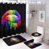 Rainbow Pride Gay Flag Shower Curtain Set Bath Mat Bathroom Toilet Carpet Floor Rug Lesbian Peace Lgbt Home Decor