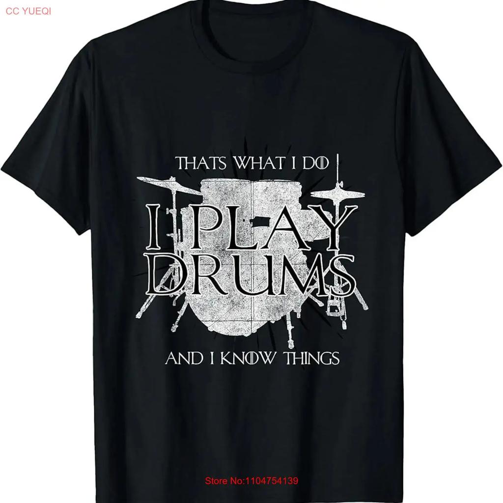 I Play Drums And Know Things Rocker Funny T Shirt vintage Washed Versatile fashion designer clothes Slightly Stretched homme