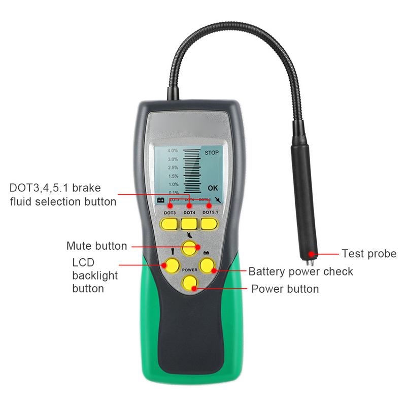 

DY23B Автомобильный тестер тормозной жидкости LCD Цифровой детектор качества масла Светодиодный тестер влажности тормозной жидкости Диагностический инструмент качества масла