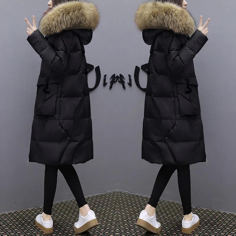 Winter Warm Womens Duck Down Coat Hooded Korean Parka Loose Long Jacket Plus SZ Winter Warm Womens Duck Down Coat Hooded Korean Parka Loose Long Jacket Plus SZ