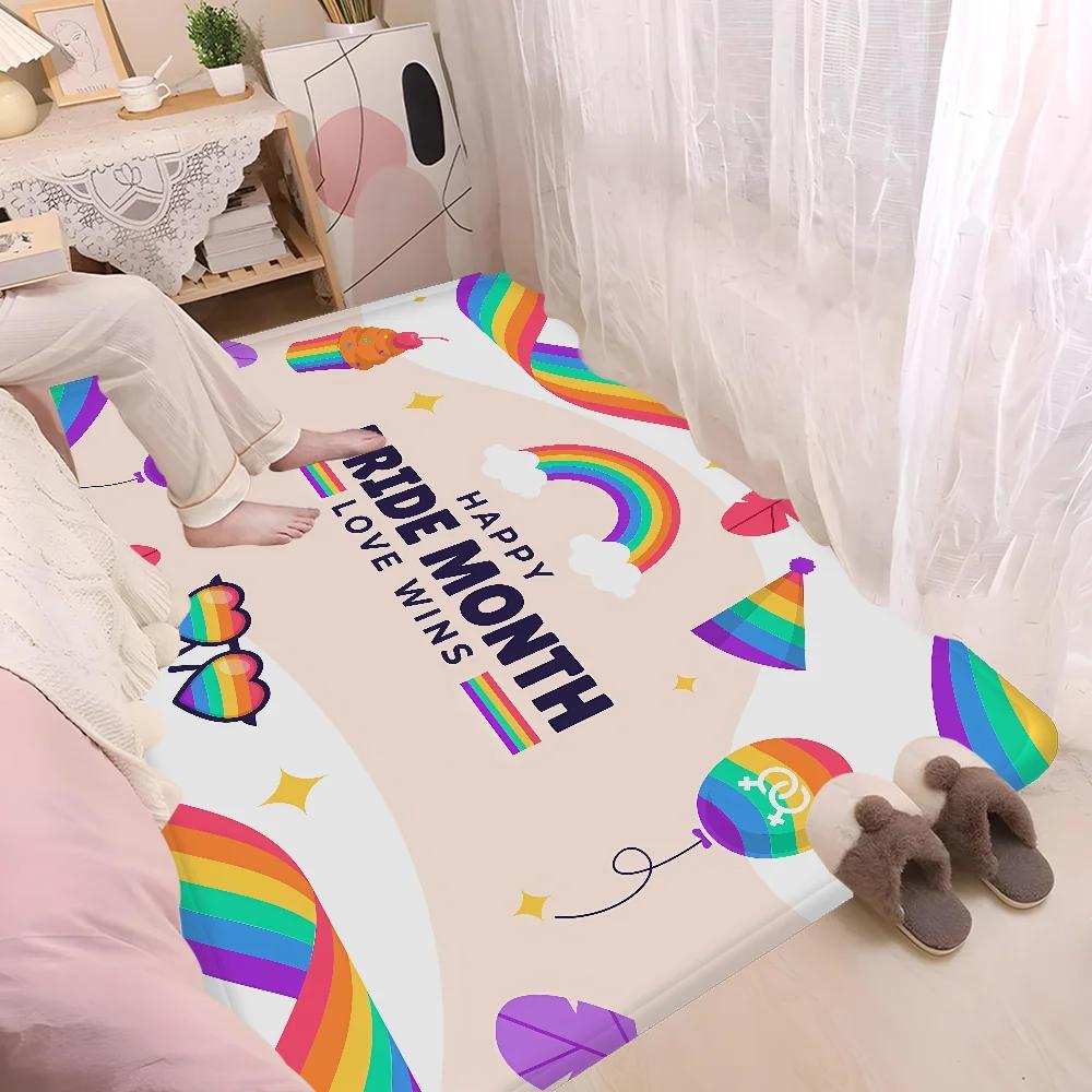 Mat podłogowy z flagą Pride LGBT Styl nordycki Mata wycieraczka do domu Mata do łazienki-toalety Mata dekoracyjna do sypialni hotelowej