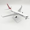 B737 Airplane 30cm Turkish Airlines 1/124 Scale Plane Resin Aviation Aircraft With Base and Wheel Enthusiasts Collected Souvenir