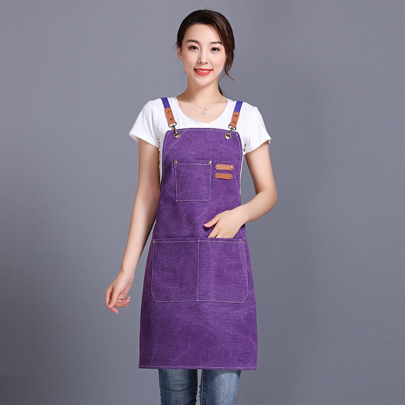 Waterproof Canvas Apron for Baking, Tea Shops, Nail Art, Florists, and Catering with Custom Logo Printing