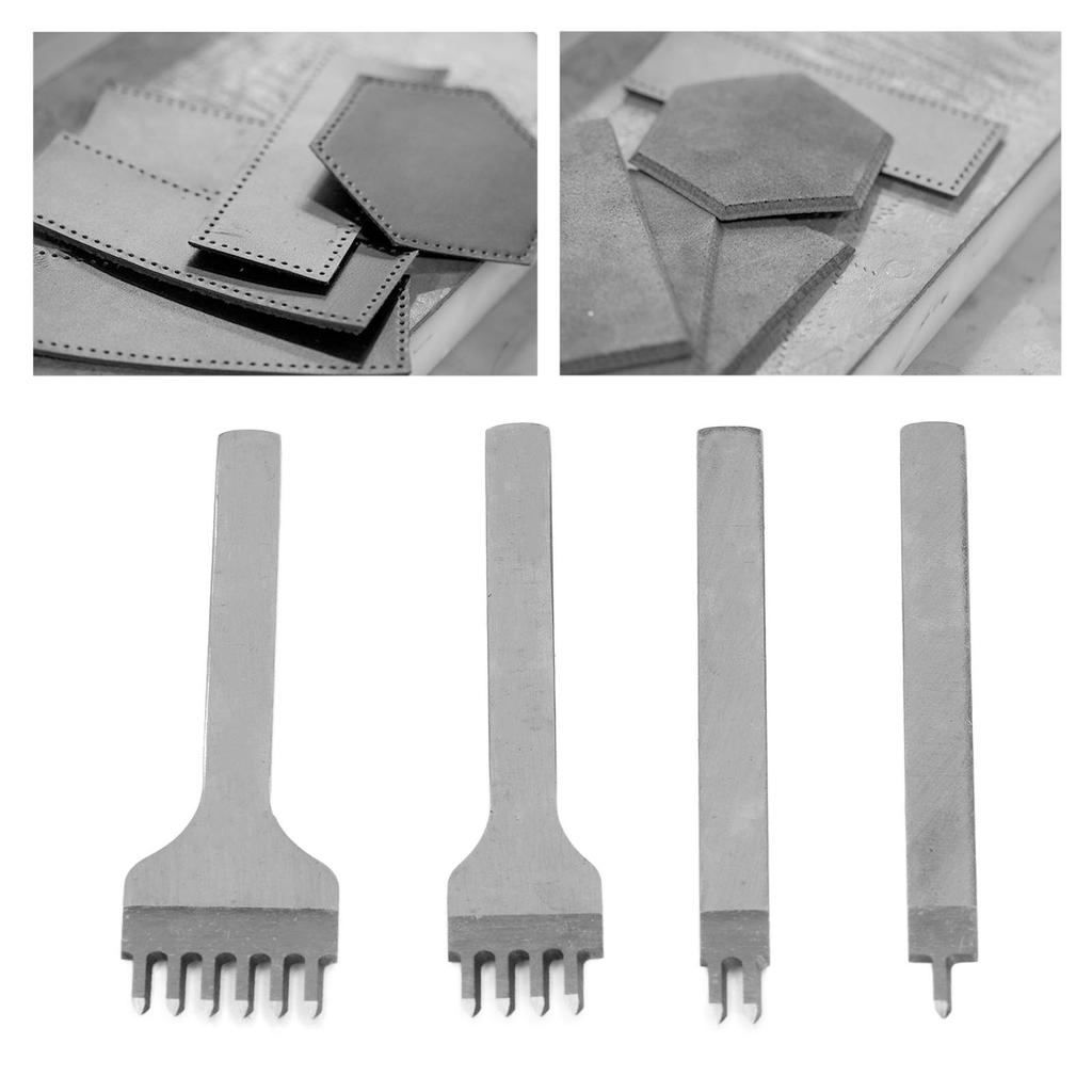 Rhombus Lacing Stitching Chisel Set Leather Craft Kits HSS Punching Stamping Prong Chisel