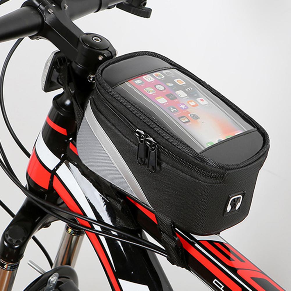 Bicycle Phone Bag Waterproof Reflective MTB Mountain Bike Phone Bags Rainproof Front Touch Screen Cycling Front Top Tube Bag
