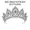 Large Baroque Rhinestone Crown Hairband Exquisite Tiaras Queen Diadem Crystal Crown  Bride Wedding