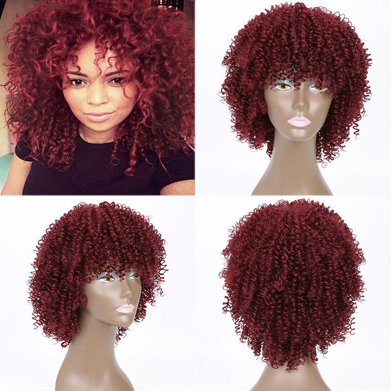 XINRAN Kıvırcık Doğal Siyah Gri Ombre Saç Isıya Dayanıklı Sentetik Peruk Kadınlar İçin Patlamalı Karışık Kahverengi ve Sarı Peruk