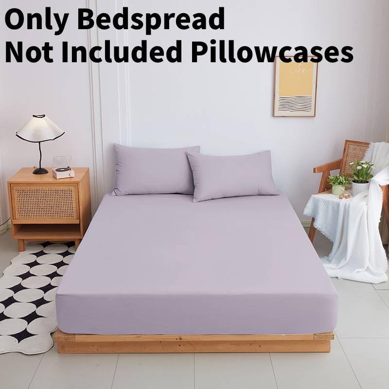 Color Mattress Solid Protector Pillowcase Bedspread Set Home Textile Accessories