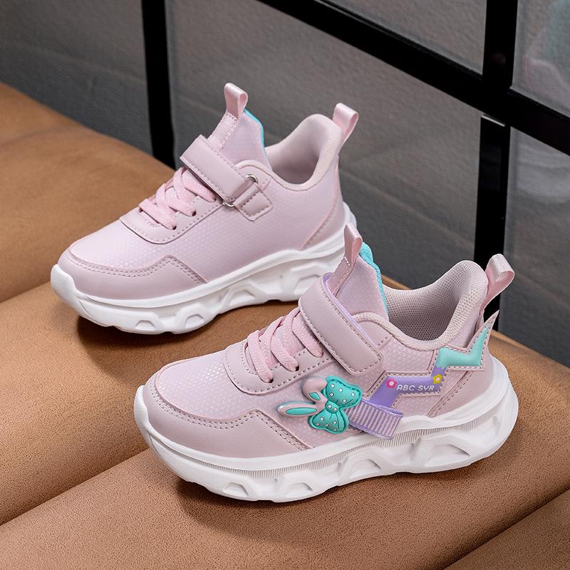 Girls' shoes 2025 autumn and winter leather classmates girls' sports shoes medium and older children's running shoes children's sports shoes tide