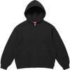Supreme Pulover cu glugă și fermoar brodat Cina cea de Taină Negru