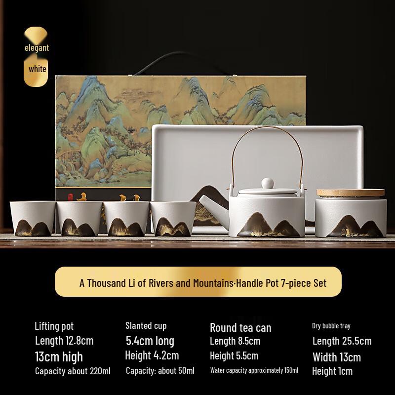 Thousand-Mile Rivers and Mountains Ceramic Tea Set