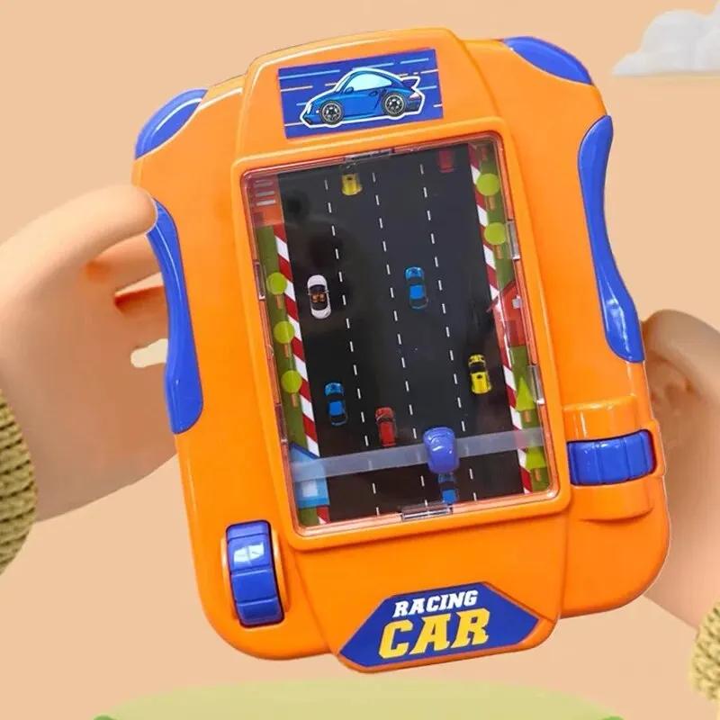 Kids Non-electric Race Car Toy Simulate Driving Adventure Racing Game Mini Palm Size Travel Handheld Gift for Boys