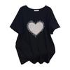 Plus Size Loose Fit Mid-Length Short-Sleeve Women's T-Shirt, Round Neck 200/300/350 Jin, Style 608