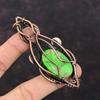 Kupfer Grün Türkis Anhänger Kupferdraht gewickelter Anhänger Eleganter Anhänger Handgefertigte Anhänger Geschenk für Ihn Kupferdrahtwicklung Edelsteinschmuck
