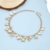 Single-piece beach seashell waist chain, faux pearl, starfish, and conch jewelry, a stylish accessory for beach vacations and pa