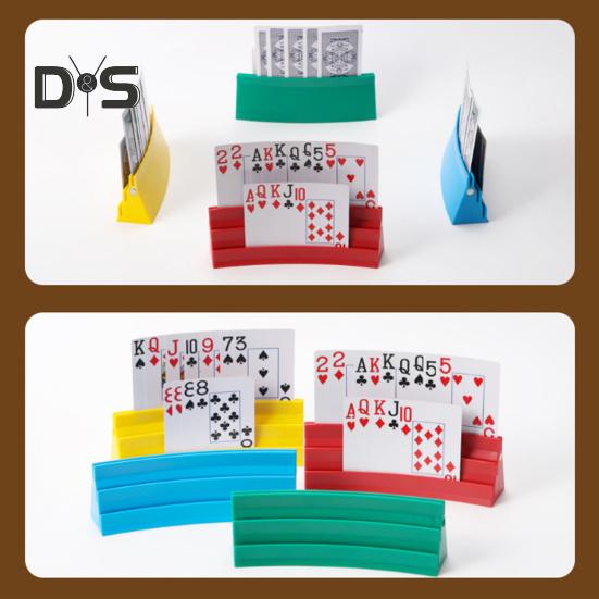 1 Set Magnetic Poker Card Holder 3 Layers Little Hands Kids Seniors Arthritis Hands-Free Paper Cards Desktop Stand Rack Tray Family Card Game