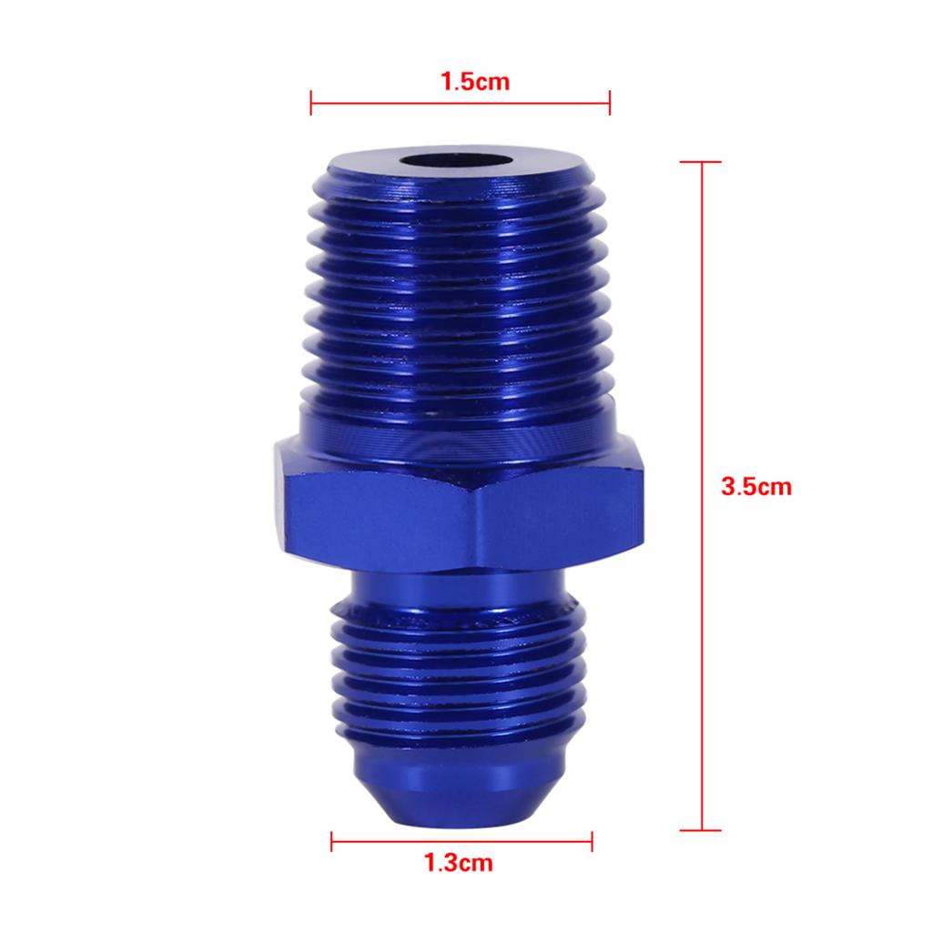Aluminum Male Flare AN6 To 3 8  NPT Straight Fuel Oil Fitting Adapter Blue