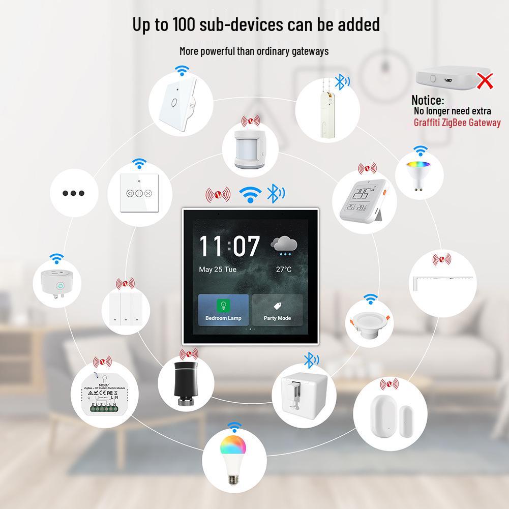 Tuya 4" Smart Gateway with Central Touchscreen, Android OS & Alexa Voice Control