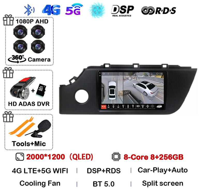 Android 14 Carplay Auto Car Radio For KIA RIO 4 X-line 2020 2021 2022 GPS Navigation Multimedia Video Player Audio 2 DIN DVD DSP