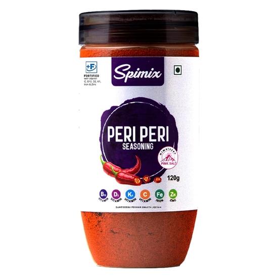 SPIMIX Peri Peri Masala Seasoning | 120g | Made Healthier with Vitamin B12 & D | With Himalayan Pink Salt | Fiery & More