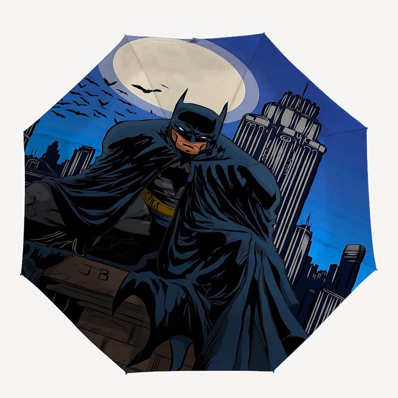 

1pc Batman, moonlight Automatic Folding Umbrella - Compact 8-Rib Design, Durable Plastic & Iron1083L