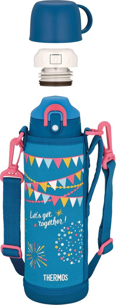 Thermos Water Bottle Vacuum Insulated Bottle Blue Flag 2-Way 1.0L/1.03L FHO-1001WF BL-F