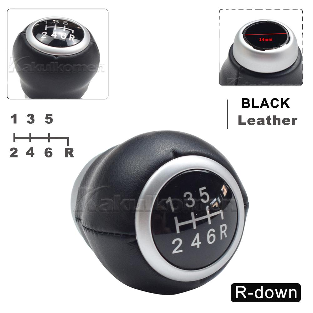 

6 speed MT For Subaru Impreza WRX STI 2009 2010 2011 2012 2013 2014 2015 2016 2017 2018 Manual Leather Gear Shift Knob Leath-Bla-Down-6R-2