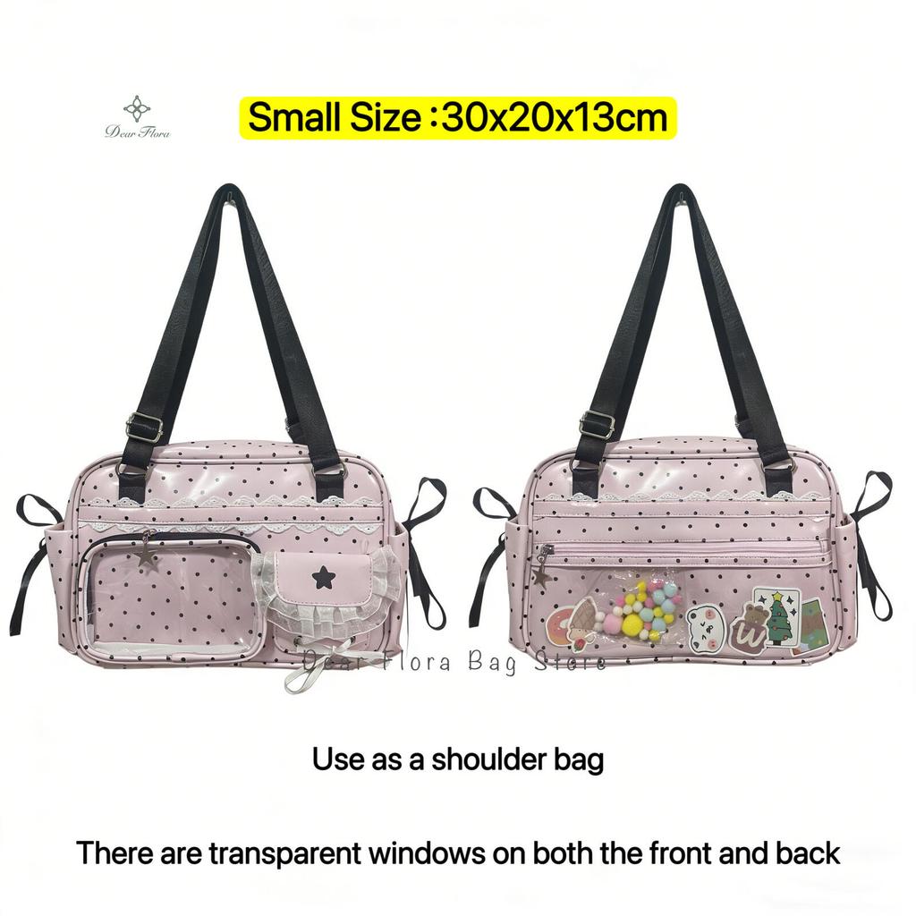 Neuer Y2K Süßer Itabag Comic-Ausstellung Rucksack mit großem Fassungsvermögen Süßes Mädchen Transparente Umhängetasche DIY Abzeichen Display Umhängetasche