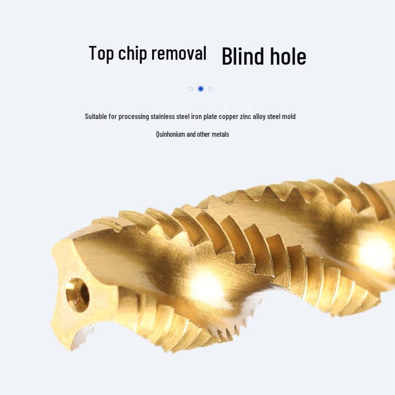 Titanium-Plated Spiral Flute Blind Hole Taps Set (M3-M20)