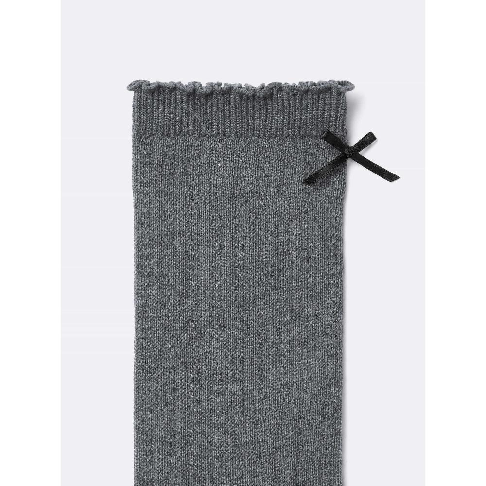 Gu By Uniqlo Crew Socks Back Ribbon
