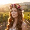 Elegant Floral Headband Artificial Flower Bridal Wreaths Flower Crown  Birthday Party