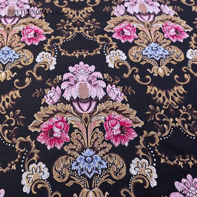 100*145cm Tela de Brocado de Satén de Seda Jacquard de Lujo Estilo Retro Tela de Bordado Floral Chino Ropa Cheongsam Kimono