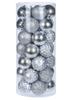Diamond Silver Christmas Tree Baubles 35 Pcs