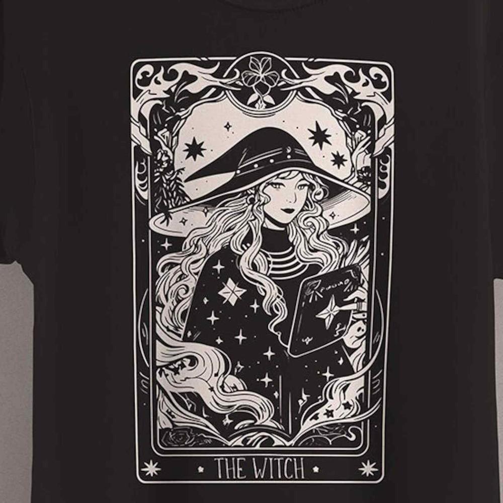 

Tarot Card The Witch T-Shirt Witchy Clothing Dark Academia Wiccan Wicca Cloth Unisex T-Shirt XXXXL