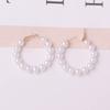 Imitaiton Zircon Hoop Earrings for Women Elegant Korean Fashion Girls Ear Accessories White Color Zircon Earrings Wedding Zircon