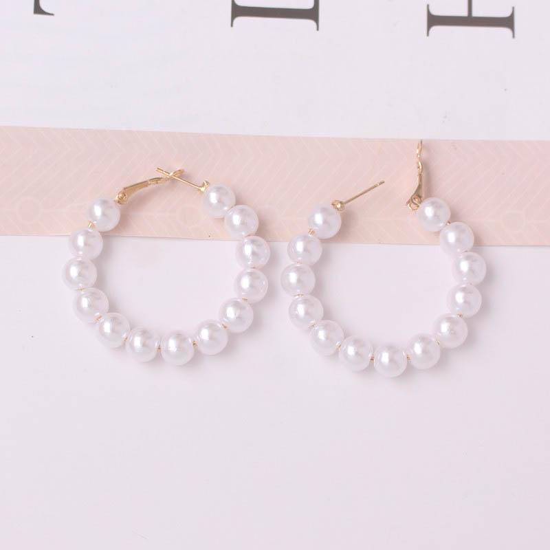 Imitaiton Zircon Hoop Earrings for Women Elegant Korean Fashion Girls Ear Accessories White Color Zircon Earrings Wedding Zircon