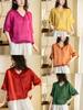 Retro Artistic Linen Embroidered V-Neck Women's Five-Sleeve Pullover - 2026 Spring Collection