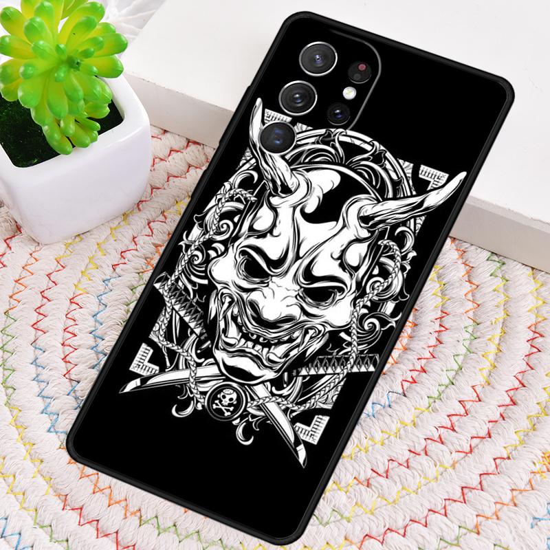 

Samurai Oni Mask TPU Phone Case For Samsung Galaxy note 10 pro S26 S25 S24 S23 S22 Ultra Plus S21 FE S20 Shockproof Cover Galaxy S21 FE 5G